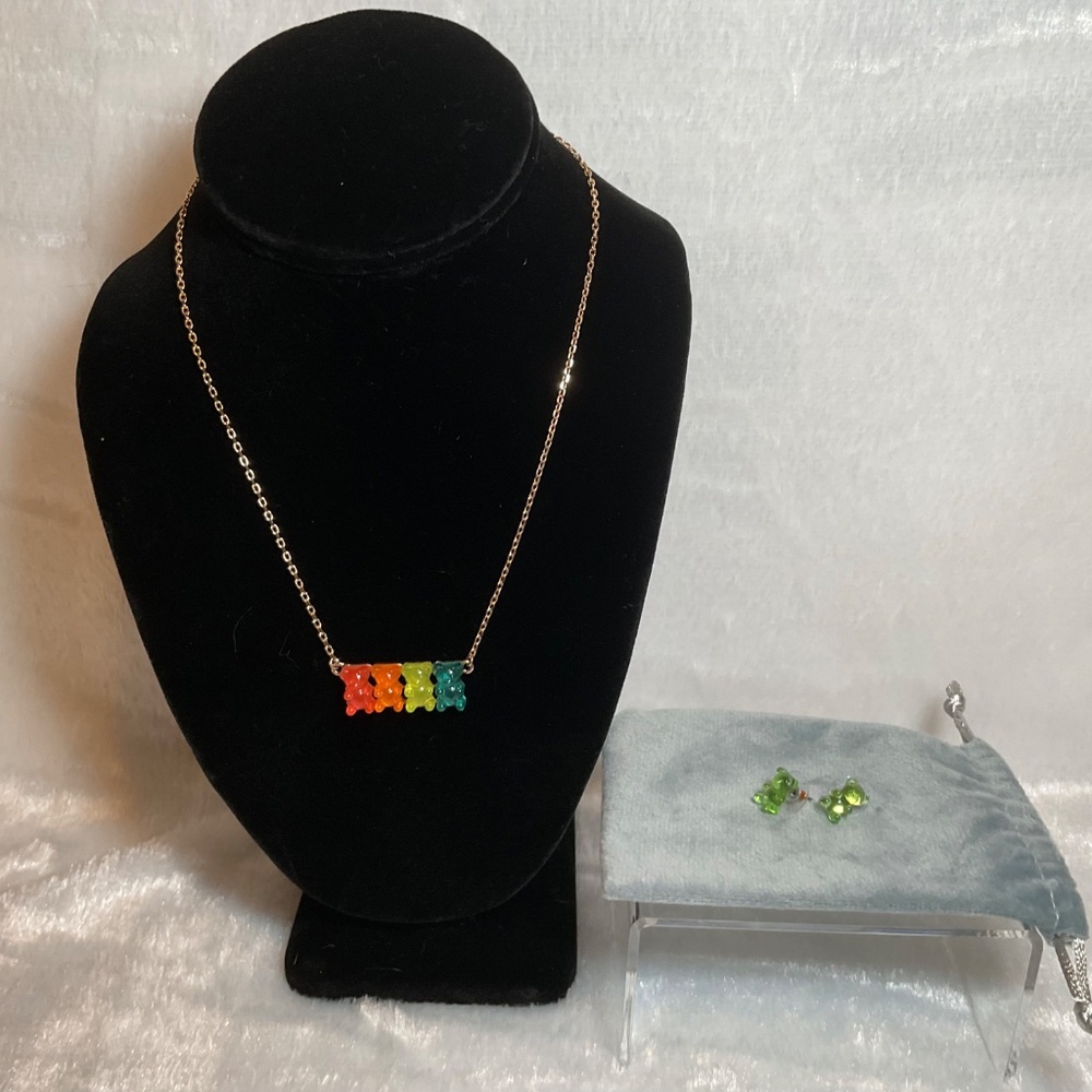 Betsey Johnson Gummy Bear Earrings & Necklace - Picture 6 of 9